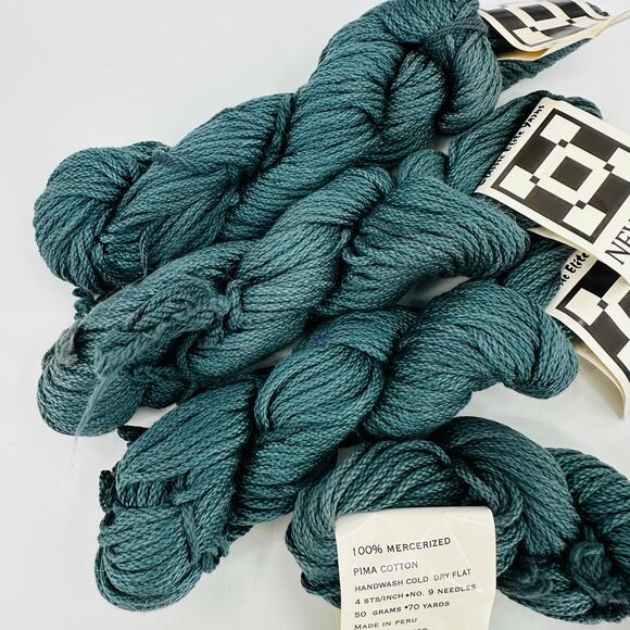 4 Classic Elite Yarns NEWPORT 100% Mercerized PIMA Cotton Blue Green #2007 - Picture 3 of 6
